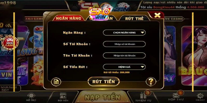 Lý do không rút được tiền tại Saowin